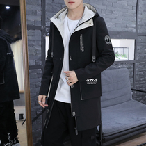 Windbreaker men long coat 2021 New Spring Autumn Korean fashion jacket men handsome casual coat thin