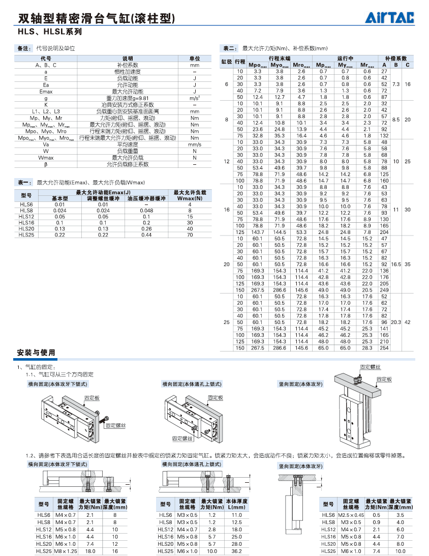 Цилиндр 原装正品亚德客hls12x10x20x30x40x50x75x100sas sbs af滑台气缸 Airtac