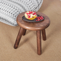 Solid Wood small bench home bench stool change shoes stool black walnut wood childrens round stool gift designer furniture