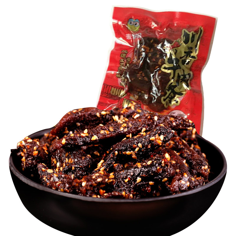 Coming to Iportions Sichuan Fragrant Beef Strips 500g Sichuan Tenn. Spicy Beef Cattle Meat Dry Snack Bagged Snacks to Eat