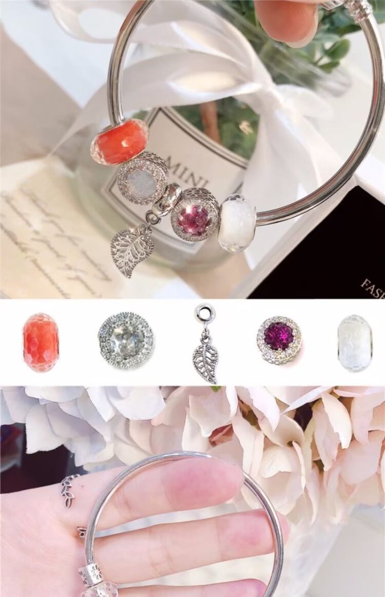 Châu Âu và Hoa Kỳ mới Pan gia đình vòng tay phong cách DIY vòng tay opal nữ vòng tay đính cườm phụ kiện vật liệu mặt dây chuyền gói vòng pandora pnj