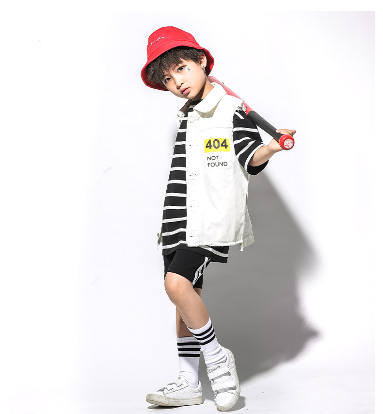 Trẻ em nhảy đường phố phù hợp với bé trai hip hop thủy triều mùa thu cô gái nhảy jazz trang phục cho thấy trẻ em vest trang phục quần áo trẻ em hàn quốc