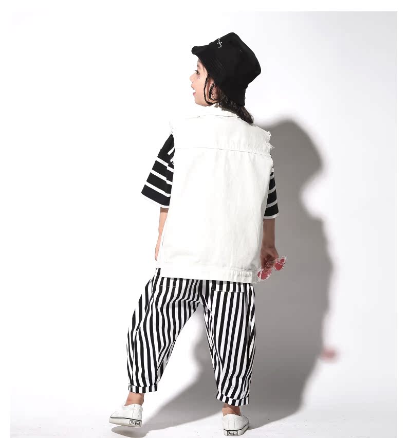 Trẻ em nhảy đường phố phù hợp với bé trai hip hop thủy triều mùa thu cô gái nhảy jazz trang phục cho thấy trẻ em vest trang phục quần áo trẻ em hàn quốc