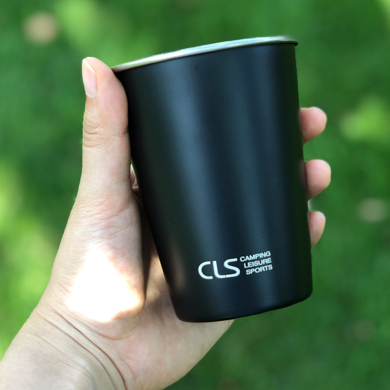 Outdoor 304 water cup stainless steel cup camping 4-piece set cup picnic barbecue beer cup mountaineering tea milk coffee cup