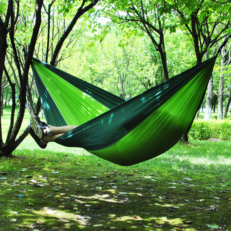 Hammock Outdoor Single Double Field Parachute Cloth Hammock Bunk Bed Students Adults Dorm Room room Indoor swings Ultra Light