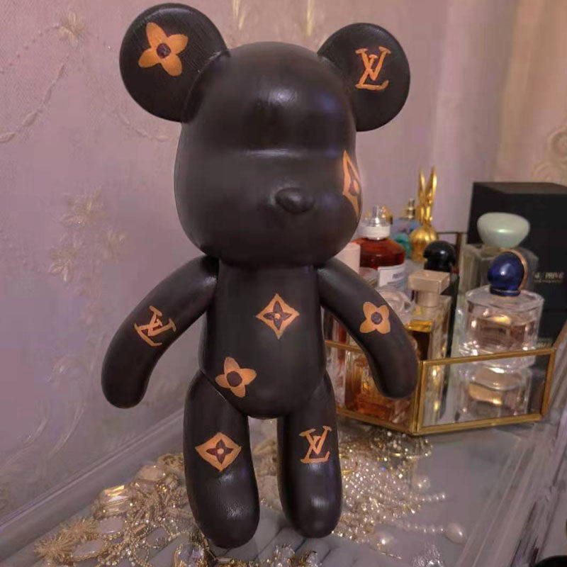 Bear bearbrick handles diy painted gypsum doll white embryo color gift for birthday present