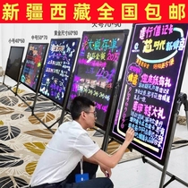 Xinjiang – panneau publicitaire électronique fluorescent à LED tableau noir lumineux carte daffichage annonce de porte écrite à la main