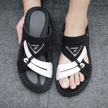 2021 new mens sandals outside wearing driving casual Vietnamese slippers Summer boys Dual-use Leather cool Drag Ins