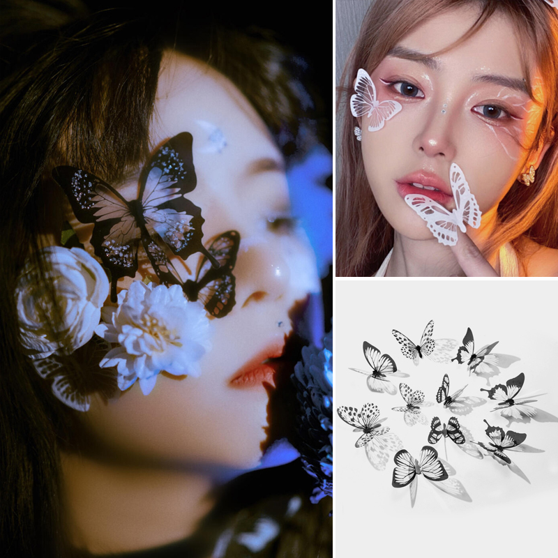 Xiaohongshu Recommends 3D Realistic Butterfly Face Stickers for Photo Props, Facial Decoration, and Studio Makeup