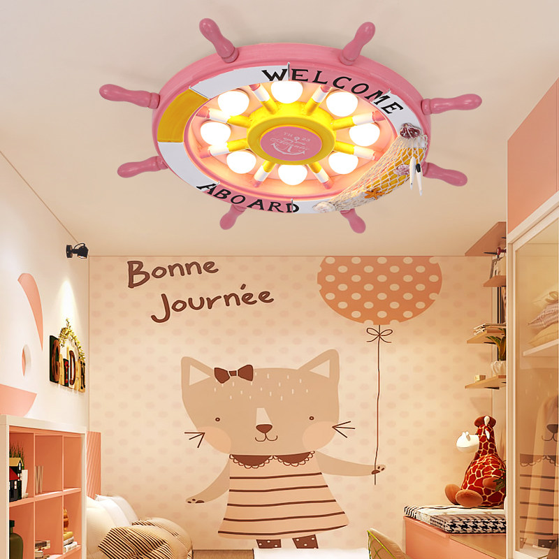 Children's lamp bedroom lamp modern minimalist creative rudder ceiling lamp boy girl princess room decoration lamps