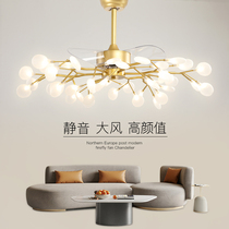 Nine Platinum Luxurious Atmosphere Living-room Lamp Chandelia With Fan Modern Minima Firefly Luminaire Luminaire Nordic Light Lavish Fan Light