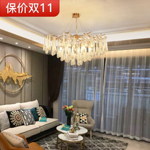 Post-modern light luxury crystal chandelier atmospheric living room all copper lamps creative personality bedroom restaurant luxury decoration