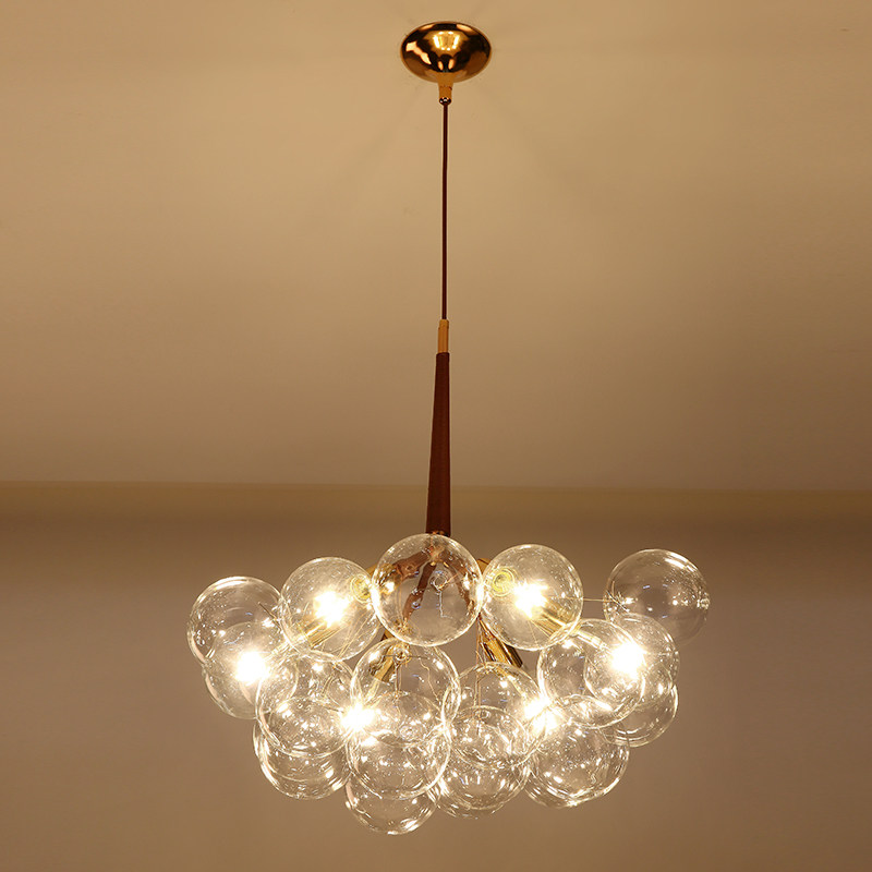 Nordic post modern chandelights light lavish dining room lamp minimalist bar Decorative Creative Personality Glass Bubble Ball Lamps