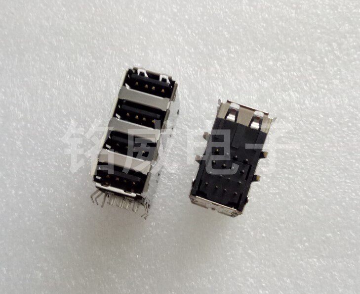 Original FOXCONN FOXCONN four-layer USB-A female seat four-in-one USB interface seat 90 degrees