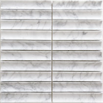 Natural stone Italian Carrara white groove mosaic art brick tiles living room background wall shower room