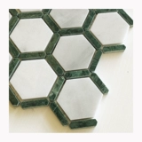 Ретро шестиугольный каменная мозаичная наклейка натуральная мрамора Большой цветок зеленый балкон ресторан