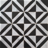 Черно -белый каменный мозаичный наклейка натуральная далисман Треугольник Линдс головоломка за головоломка ванная комната ванная комната барьер кирпич