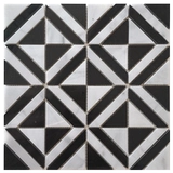 Черно -белый каменный мозаичный наклейка натуральная далисман Треугольник Линдс головоломка за головоломка ванная комната ванная комната барьер кирпич