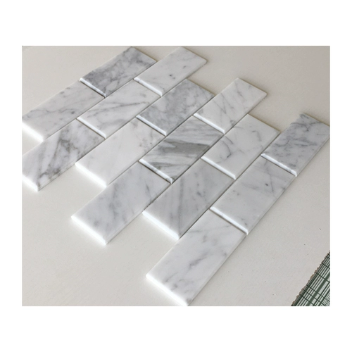 Мозаичная плитка из белого мрамора, большая белая перевернутая плитка для ванной комнаты, бара, душевой комнаты, художественная плитка для ванной комнаты