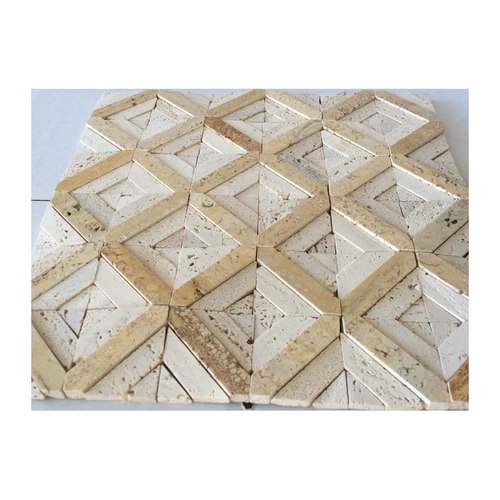 Бежевая мозаика из травертина, задняя форма, натуральный камень, желтая зернистая настенная наклейка, фоновая стена, балкон, бар, ванная комната
