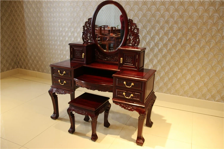 Rosewood bàn trang điểm mặc quần áo phân bộ nội thất phòng ngủ thiết gỗ gụ mặc quần áo bảng antique Trung Quốc khắc bàn trang điểm