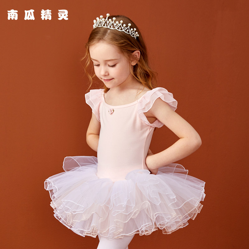 Children's Dancing Girls Practice UtilitySummer Toddler Girl Short Sleeve Ballet Dancer Dance Dress Chinese Dance Dancer Costume