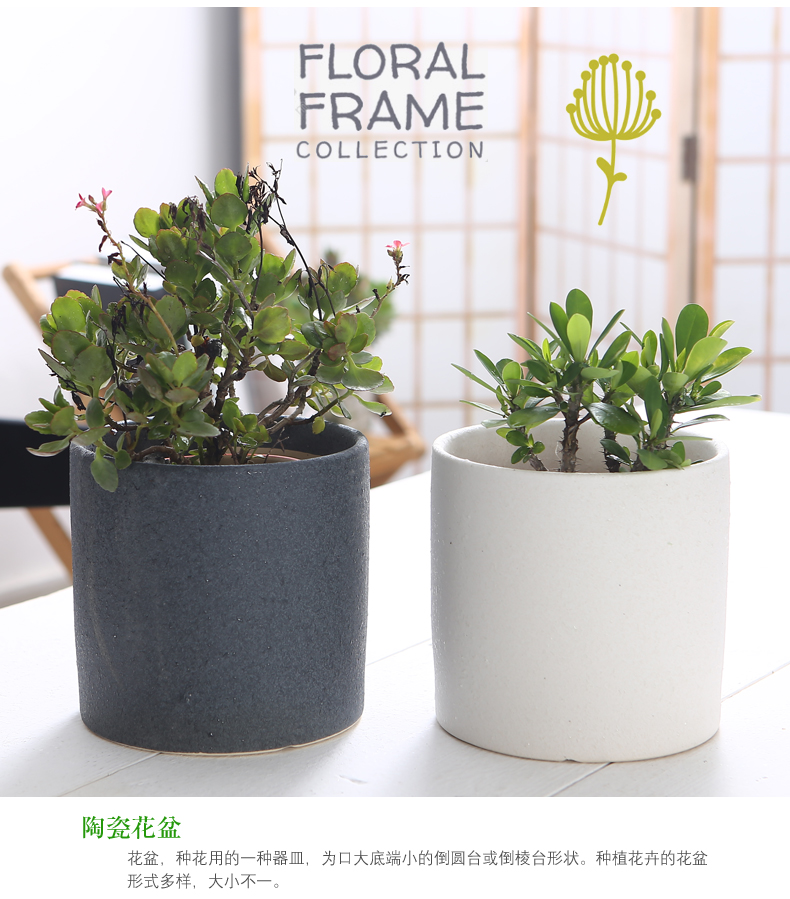 Round flowerpot ceramic Chinese wind extra large household indoor ground desktop other tiger orchid basin wholesale