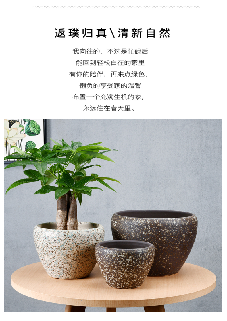 Chinese ceramic flower pot contracted money plant bracketplant breathable oversized bag mail sitting room balcony flowerpot wholesale clearance