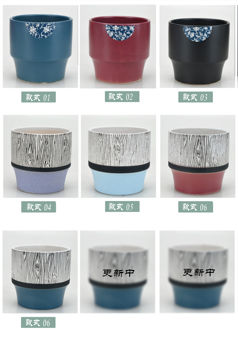 Contracted large ceramic flower pot a clearance sale wholesale home desktop more than other meat round flowerpot pack mail