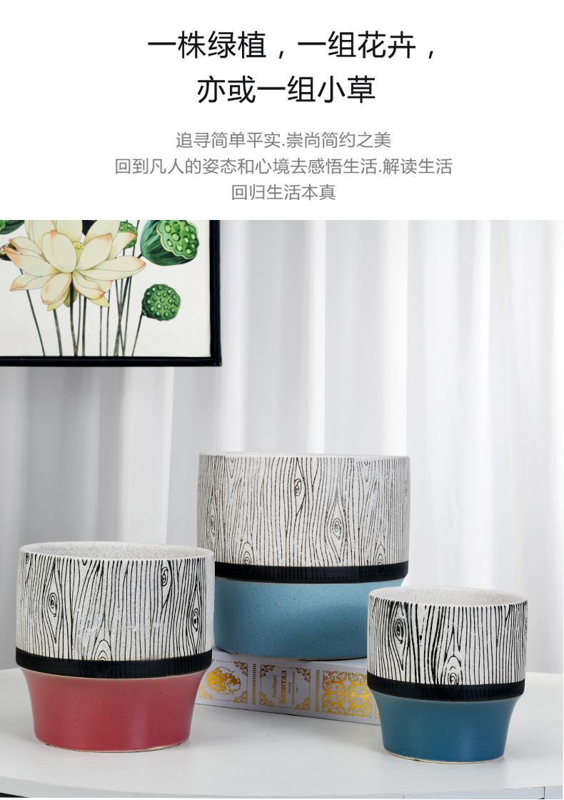 Contracted large ceramic flower pot a clearance sale wholesale home desktop more than other meat round flowerpot pack mail