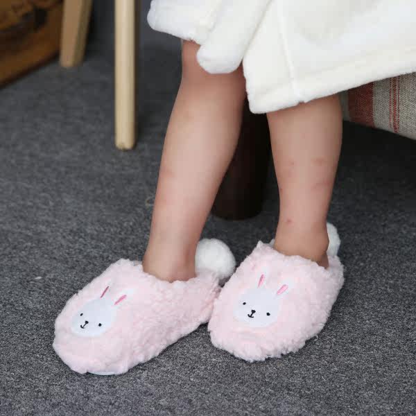 Pantoufles enfants en suède pour hiver - semelle caoutchouc - Ref 1033766 Image 13