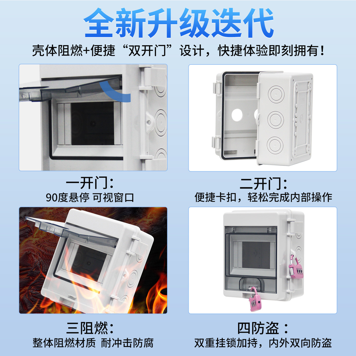 Yx Outdoor Waterproof Circuit Breaker Box Plastic Distribution Box Surface-Mounted Household Charging Pile Electrical Box Circuit Breaker Switch Socket Box