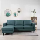 Простой минималистский стиль в скандинавском стиле, небольшая квартира, гостиная, аренда, отель, угловой тканевый диван, сменный левый и правый диван