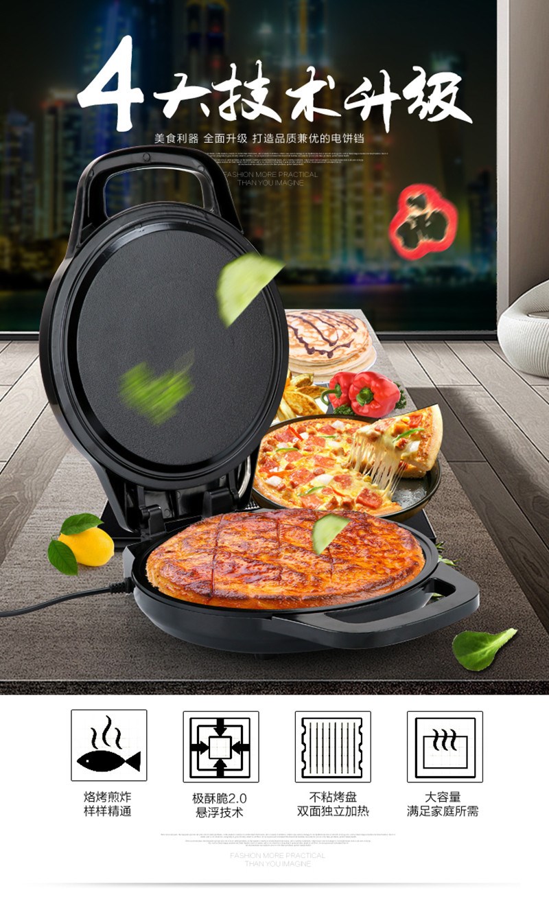 máy làm bánh crepe gas	 Máy nướng bánh crepe dày không dính khay nướng chiên giòn rán nổi pizza ăn sáng nướng điện Máy làm bánh Waffle