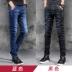 Quần jean nam Nam học sinh trung học cơ sở Slim Fit Bàn chân thon gọn Cá tính Quần nam Quần nam - Quần jean Quần jean