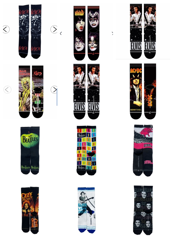 Original Rock Bands Iron Maiden, the Beatles, Kiss Fun Socks for Men and Women, Couple Style, Trendy Towel-Bottom Mid-Calf Socks, Non-Returnable