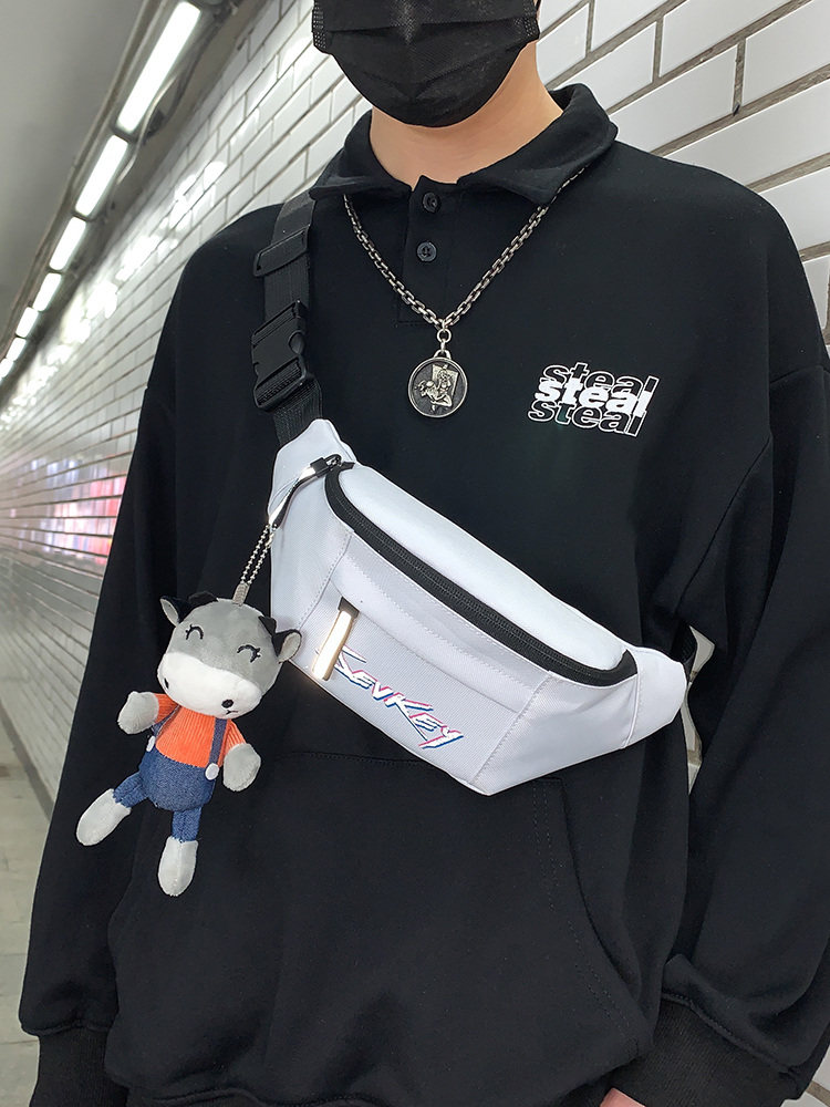 Skew Satchel Men Ins Tide Card Reflective Personality Chest Bag Summer Han Edition Fashion New Single Shoulder Bag Hanging Bag Women's Pocket