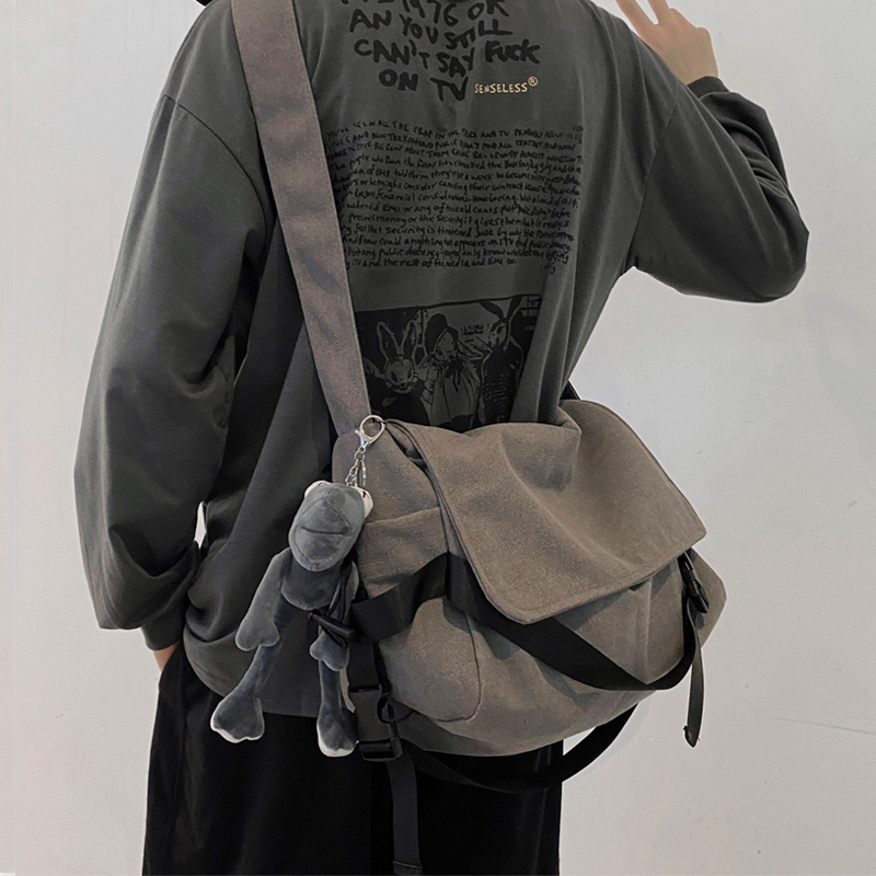 Crossbody Bag for Men, Trendy Brand, College Student Backpack, Japanese Style Canvas Bag, Versatile, Retro, Simple Backpack, Casual Shoulder Bag Crossbody Bag for Men, Trendy Brand, College Student Backpack, Japanese Style Canvas Bag, Versatile, Retro, Simple Backpack, Casual Shoulder Bag
