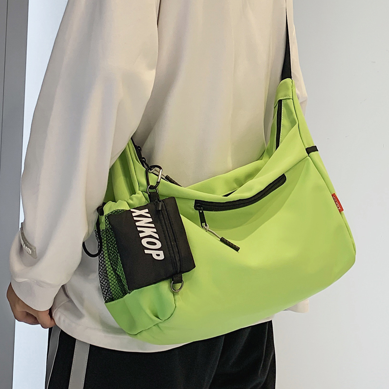 ins Trendy Crossbody Bag for Men, Versatile Japanese Style Large Capacity Student Backpack, Simple Casual Shoulder Bag for College Students