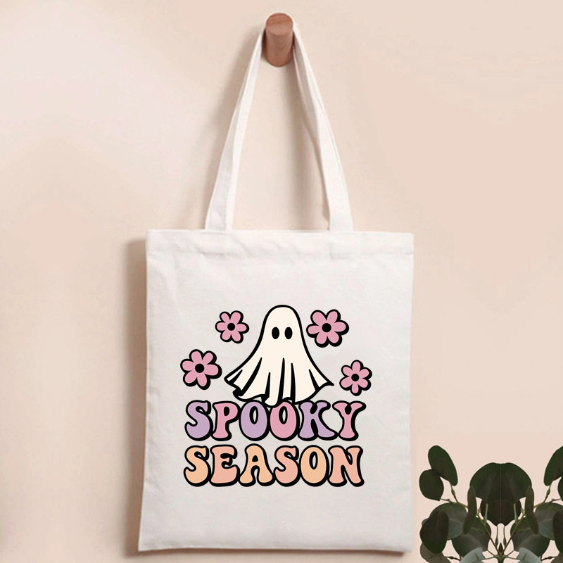 Сумка halloween tote bag 欧美风个性万圣节手提袋糖果袋子单肩购物袋