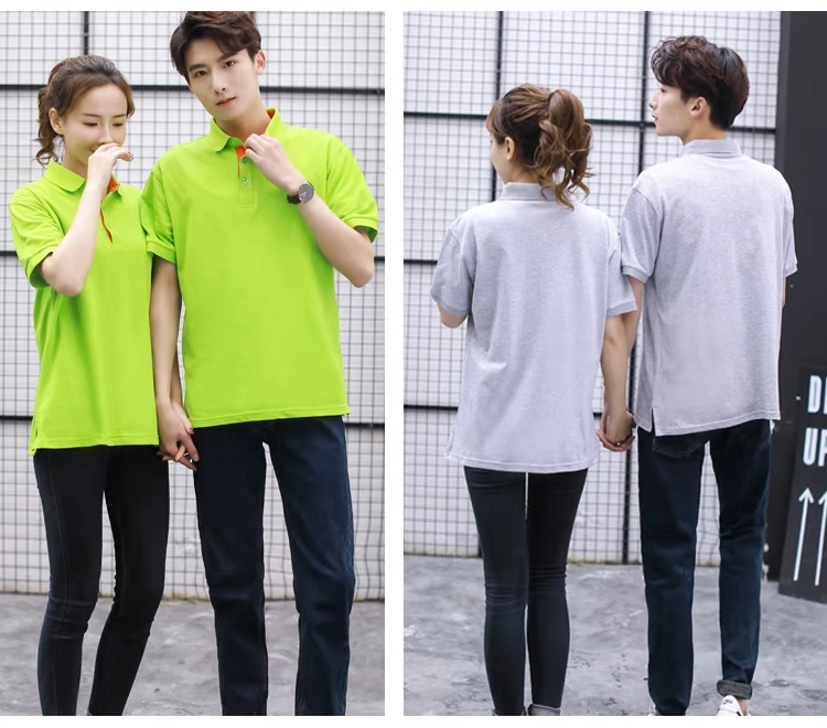 Gu Weibo vạt áo yếm Áo sơ mi cộc tay ngắn tùy chỉnh cotton cá tính áo thun nam polo