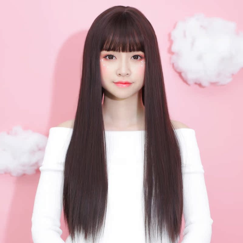 Bai Mei Fang Female Wig Long Straight Hair Long Hair Bangs In