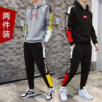 Men with handsome clothes mens tide spring casual Spring and Autumn new sports set mens 2020 Ruffian handsome a set