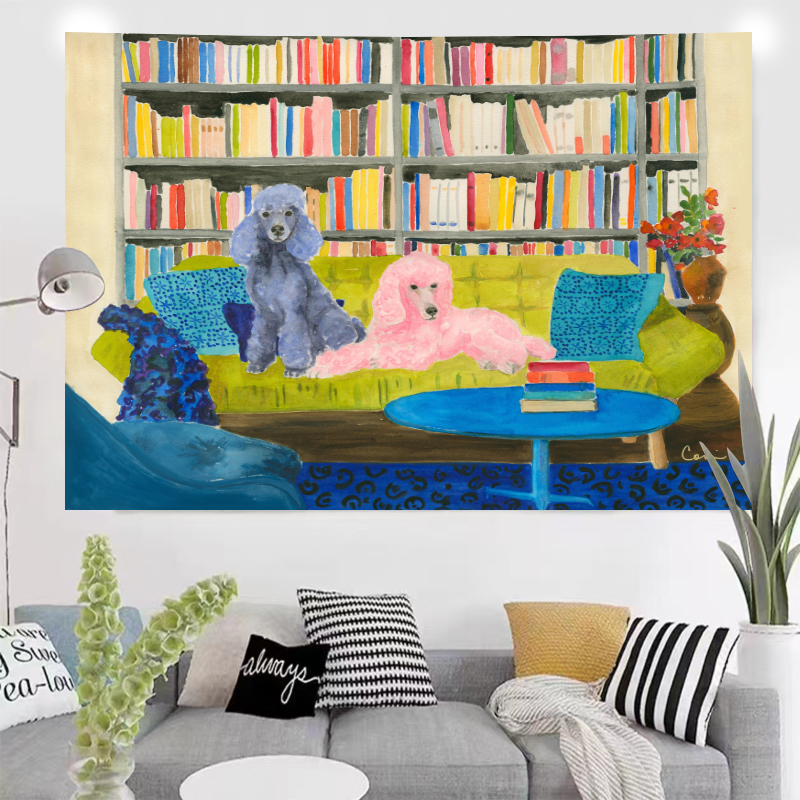 Warm and Healing Dopamine-Colored Decorative Canvas for Living Room, Niche Bedroom, Bedside Hanging Cloth, Background Cloth