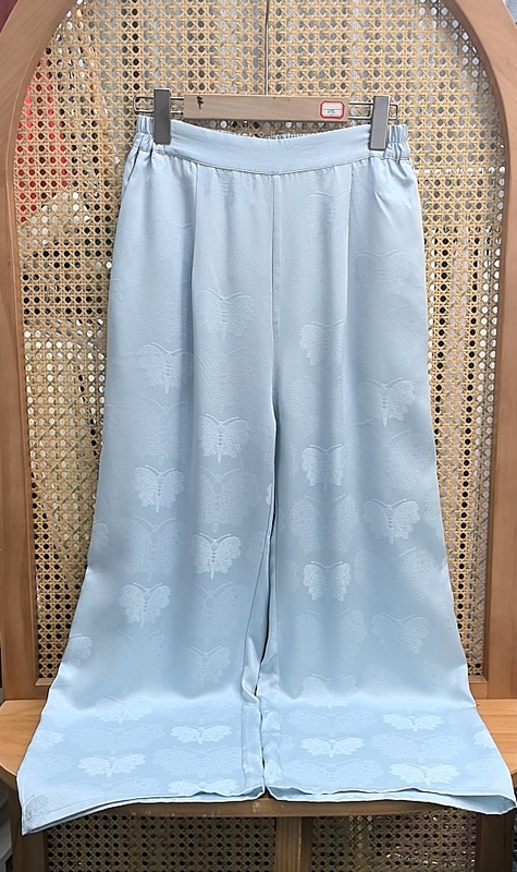 【Heavyweight Straight-Leg Pants】Perfect 40mm Heavy-Duty Jacquard Silk with Pockets, Approximately 100cm Long