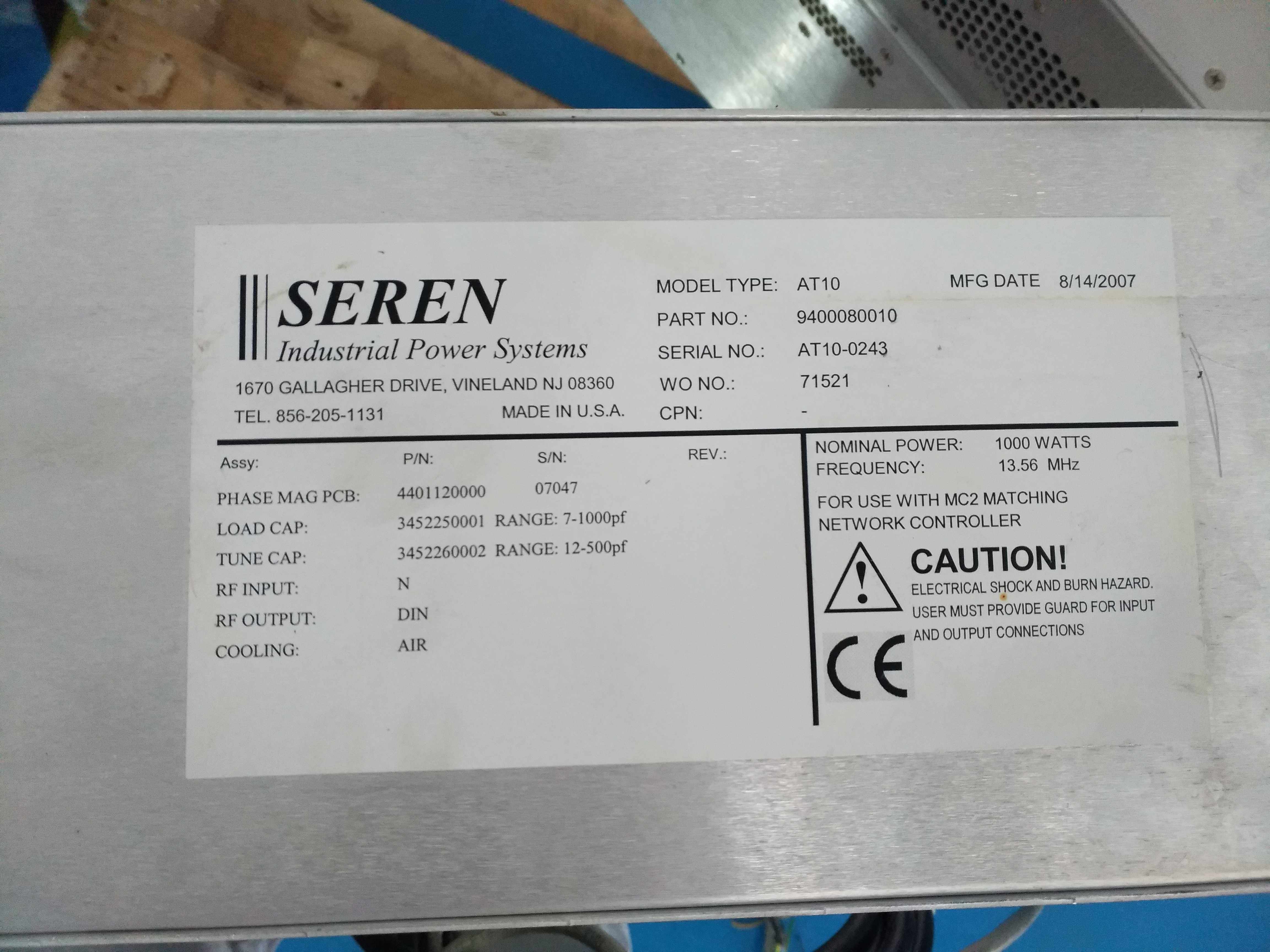 SEREN Radio Frequency Power Match AT10 RFQ L1001 Repair