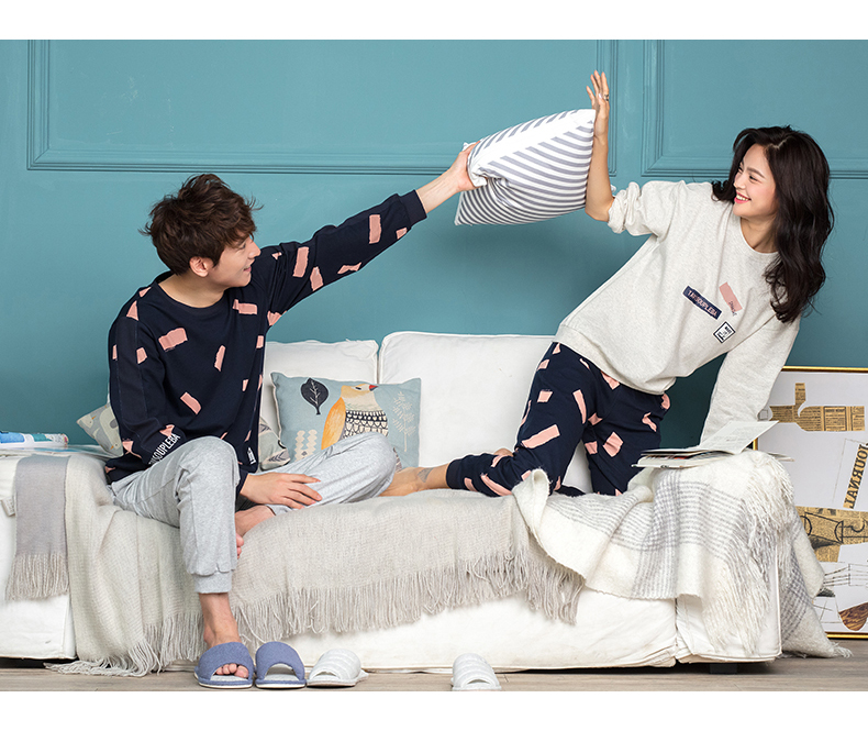 [Tự hoạt động] Jing Yun dịch vụ nhà dài tay đơn giản lỏng lẻo vài đồ ngủ giản dị Z77025-Z77026 những kiểu đồ bộ de thương