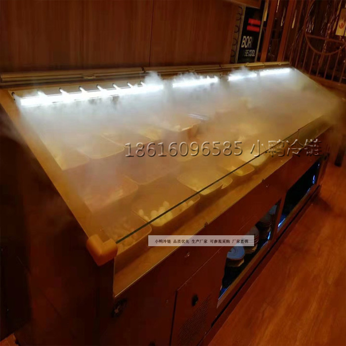Horizontal spray skewer cabinet Mala Tang cabinet self-service hot pot open stall seafood order cabinet fruit fresh cabinet ice table