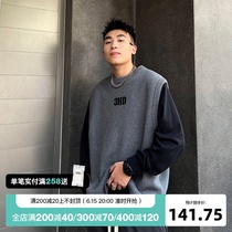 SANBAI 3-100 homemade knit vest mens winter day series letters jacquard waistcoat with loose sleeveless sweater