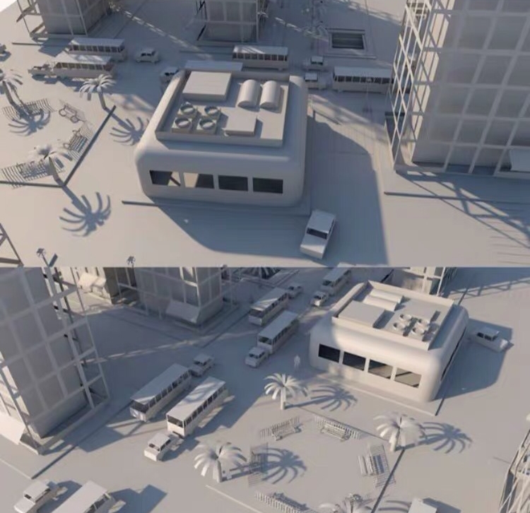 C4D Origami City Homework Engineering Documents Creative Scene 3D Model material SC264